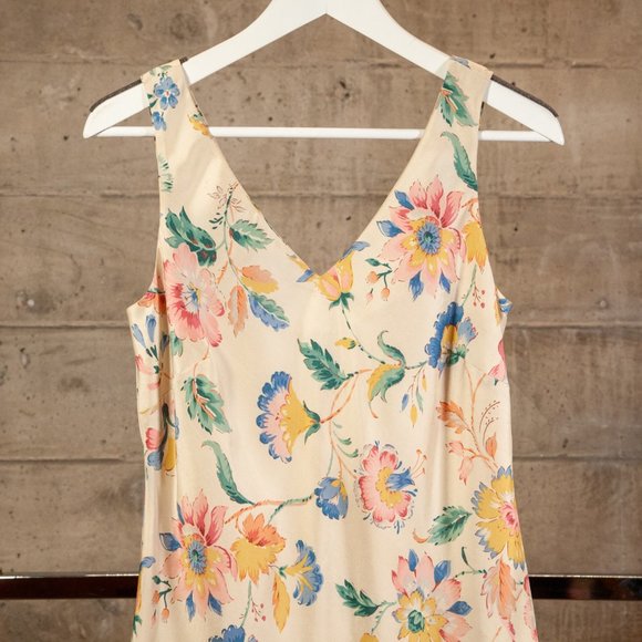Lauren Ralph Lauren Dresses & Skirts - Lauren Ralph Lauren Silk Slip-Style Floral Midi Dress